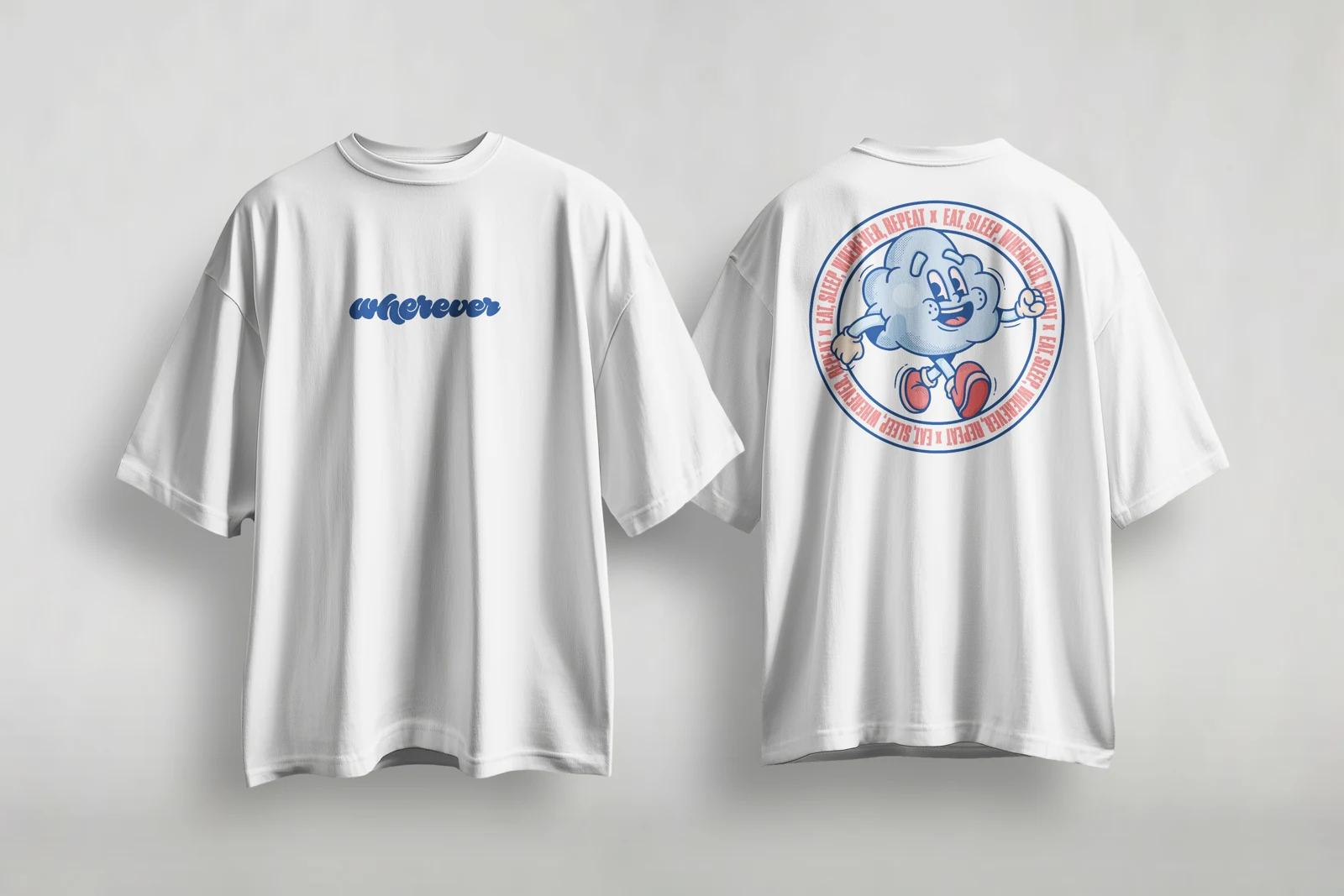 Loop, camiseta blanca oversize unisex
